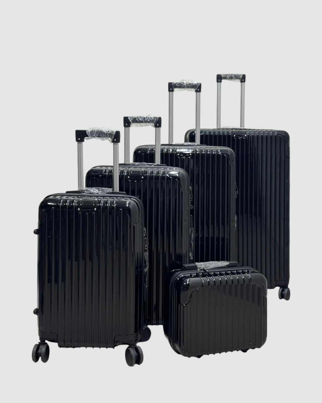 طقم شنط 5 قطع دبل سحاب شبيه الالمونيوم