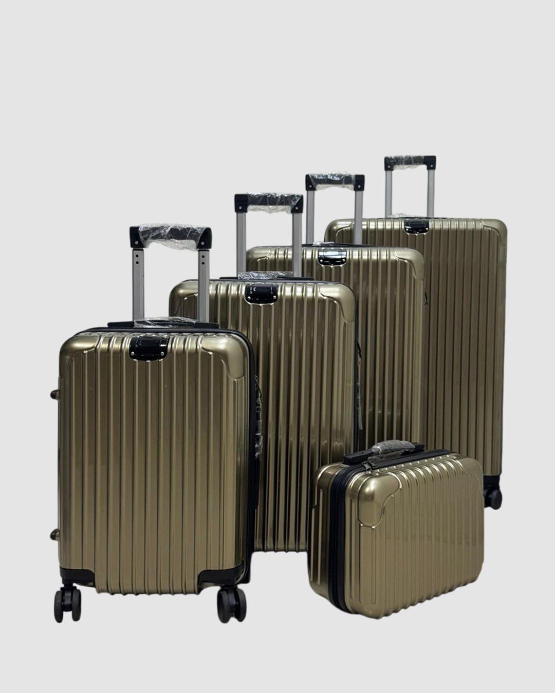 طقم شنط 5 قطع دبل سحاب شبيه الالمونيوم